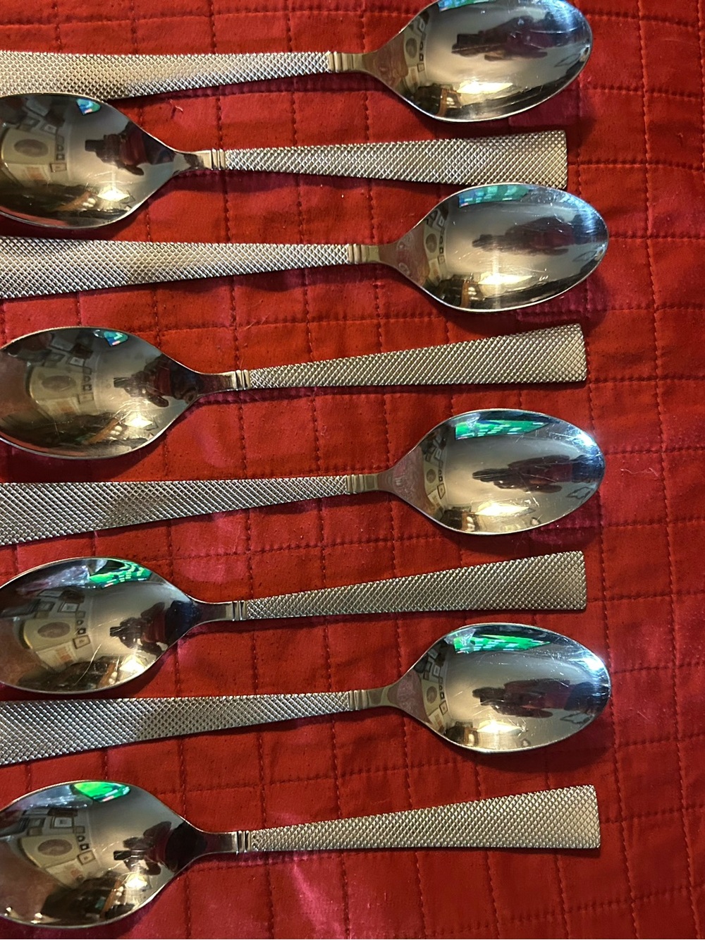 Bowling  criss x soup s Stainless Steel Textured soup spoons - Silver (Set)